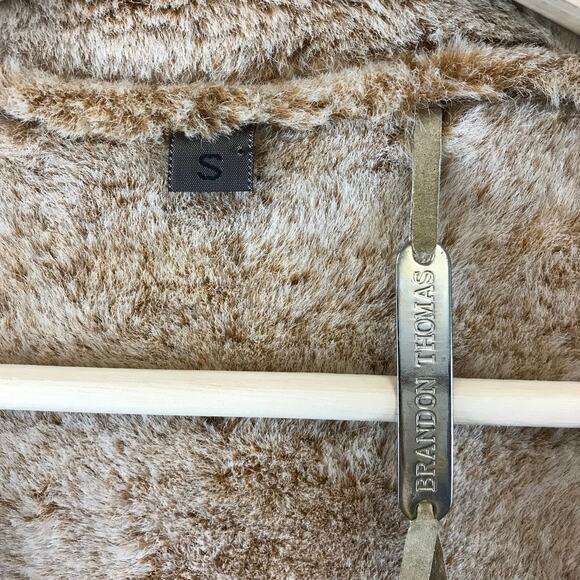 Brandon Thomas Tan Long Coat with Cream Accents - Picture 6 of 12
